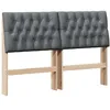 Image de vidaXL TÃªte de lit capitonnÃ©e Gris foncÃ© 150 cm Pin massif