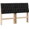 Image de vidaXL TÃªte de lit capitonnÃ©e Noir 150 cm Pin massif