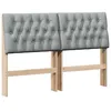 Image de vidaXL TÃªte de lit capitonnÃ©e Gris clair 140 cm Pin massif