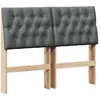 Image de vidaXL vidaXL Tête de lit capitonnée Gris foncé 120 cm Pin massif