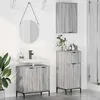 Image de vidaXL Ensemble de mobilier de salle de bain Plaid 3 pcs Sonoma gris