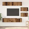 Image de Vidaxl Ensemble De Meubles Tv Avec ÃtagÃ¨re Montage Mural Autre Avec Stockage Avec Porte 6 Pcs Bois Ancien Moyen