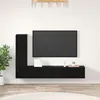 Image de vidaXL Meuble TV mural avec Ã©tagÃ¨re 4 pcs ChÃªne Noir Bois d'ingÃ©nierie