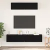 Image de vidaXL Vidaxl Meuble Tv Mural Autre 4 Pcs Chêne Noir Petite 80 X 30 X 30.5 Cm
