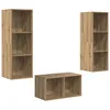 Image de Vidaxl Ensemble De Meubles Tv ChÃªne Artisanal 37 X 37 X 107 Cm