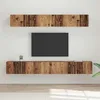 Image de Vidaxl Ensemble De Meubles Tv Avec ÃtagÃ¨re Montage Mural Avec Stockage Avec Porte 5 Pcs Bois Ancien Moyen