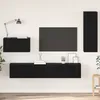 Image de vidaXL Meuble TV mural avec Ã©tagÃ¨re Autre avec stockage avec porte 4 pcs ChÃªne Noir