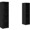 Image de vidaXL Ensemble meuble TV Montage mural avec stockage 2 pcs Noir 37 x 37 x 142.5 cm