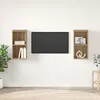 Image de Vidaxl Meuble Tv Mural 2 Pcs ChÃªne Artisan 37 X 37 X 72 Cm