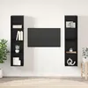 Image de vidaXL Vidaxl Meuble Tv Mural Avec Étagère Avec Stockage 4 Pcs Chêne Noir 37 X 37 X 72 Cm