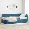 Image de vidaXL Cadre de lit d'angle avec matelas Bleu 90 x 200 cm Velours