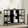 Image de vidaXL Buffet avec stockage Noir 102 x 32 x 73.5 cm Bois d'ingÃ©nierie