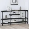 Image de vidaXL Table console ChÃªne noir 160 x 29 x 80 cm Bois d'ingÃ©nierie