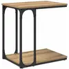 Image de vidaXL Vidaxl Table D'appoint Avec Étagère Chêne Artisanal 50 X 35 X 52 Cm