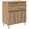 Image de Vidaxl Buffet ChÃªne Artisanal 60 X 35 X 70 Cm Bois D'ingÃ©nierie Et Fer