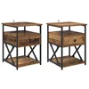 Image de vidaXL Cabinet de chevet avec tiroir 2 pcs Bois ancien 40 x 42 x 55 cm