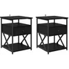 Image de vidaXL Cabinet de chevet avec tiroir 2 pcs ChÃªne noir 40 x 42 x 55 cm