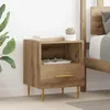 Image de vidaXL Table de chevet avec tiroir 2 pcs Marron 40 x 35 x 47.5 cm
