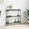 Image de vidaXL Table console avec Ã©tagÃ¨re ChÃªne noir 75 x 22.5 x 75 cm