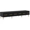 Image de vidaXL Meuble TV ChÃªne noir 150 x 36 x 30 cm Bois d'ingÃ©nierie