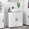 Image de vidaXL Cabinet de salle de bain Blanc brillant 61 x 35 x 64 cm