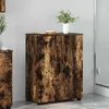 Image de Vidaxl Cabinet De Salle De Bain Avec Porte ChÃªne FumÃ© 60 X 35 X 80 Cm