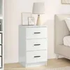 Image de vidaXL Cabinet de chevet avec tiroir Blanc brillant 38 x 38 x 66 cm