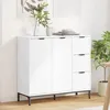 Image de vidaXL Buffet avec tiroir Blanc 89,5 x 33 x 82 cm Bois d'ingÃ©nierie