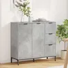 Image de vidaXL Buffet Gris bÃ©ton 89,5 x 33 x 82 cm Bois d'ingÃ©nierie