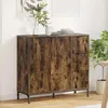 Image de vidaXL Buffet ChÃªne fumÃ© 89,5 x 33 x 82 cm Bois d'ingÃ©nierie