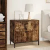 Image de Vidaxl Table De Chevet ChÃªne FumÃ© 63,5 X 36 X 61 Cm Bois D'ingÃ©nierie