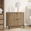 Image de Vidaxl Table De Chevet Avec Tiroir ChÃªne Artisanal 63,5 X 36 X 61 Cm