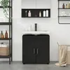Image de vidaXL Vidaxl Armoire De Lavabo De Salle De Bain Noir 60 X 34 X 63 Cm