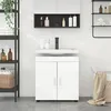 Image de vidaXL Armoire de lavabo de salle de bain avec stockage Blanc brillant