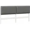 Image de vidaXL vidaXL Tête de lit capitonnée Blanc et gris clair 200 cm Pin massif