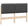 Image de vidaXL vidaXL Tête de lit capitonnée Gris Naturel et Foncé 140 cm Pin massif