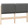 Image de vidaXL vidaXL Tête de lit capitonnée Gris Naturel et Clair 120 cm Pin massif