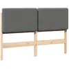 Image de vidaXL vidaXL Tête de lit capitonnée Marron et gris clair 135 cm Pin massif