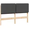 Image de vidaXL vidaXL Tête de lit capitonnée Brun et gris foncé 120 cm Pin massif