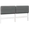 Image de vidaXL vidaXL Tête de lit capitonnée Blanc et gris clair 200 cm Pin massif