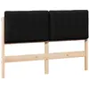Image de vidaXL vidaXL Tête de lit capitonnée Marron et Noir 140 cm Pin massif