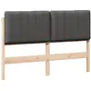 Image de vidaXL vidaXL Tête de lit capitonnée Brun et gris foncé 135 cm Pin massif