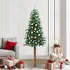 Image de vidaXL Sapin de NoÃ«l mince Vert 210 cm PVC et bois de pin massif