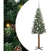 Image de vidaXL Sapin de NoÃ«l mince avec 150 LED Vert et blanc 150 cm