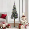 Image de vidaXL Sapin de NoÃ«l mince avec 150 LED Vert et blanc 150 cm
