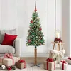 Image de vidaXL Sapin de NoÃ«l mince avec 150 LED Vert et blanc 150 cm