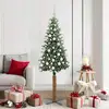 Image de vidaXL Vidaxl Sapin De Noël Mince Avec 300 Led Vert Et Blanc 180 Cm