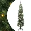 Image de vidaXL Vidaxl Sapin De Noël Mince Avec 300 Led Vert 180 Cm Plastique Et Métal