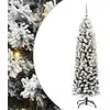 Image de vidaXL vidaXL Sapin de Noël artificiel with LEDs Vert et blanc 150 cm PVC