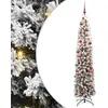 Image de vidaXL vidaXL Sapin de Noël artificiel with LEDs Vert et blanc 180 cm PVC